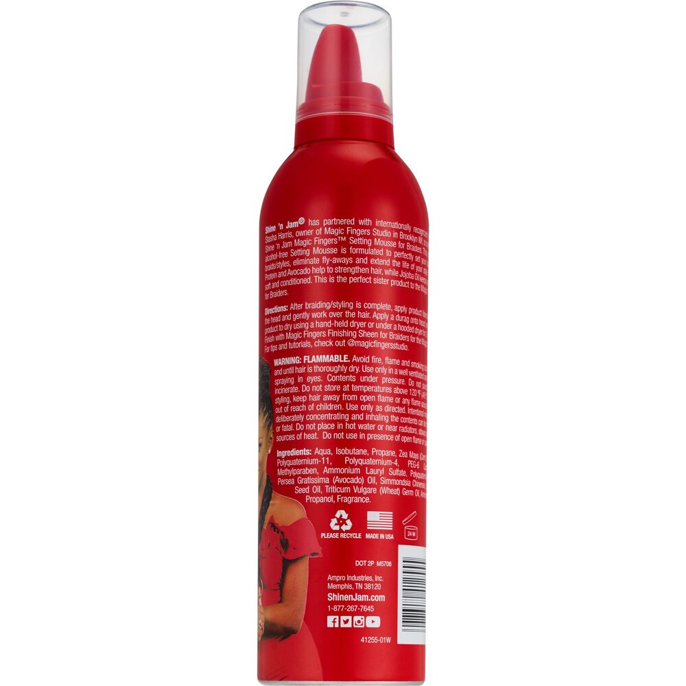Shine'n Jam Magic Fingers Setting Mousse for Braiders 12oz